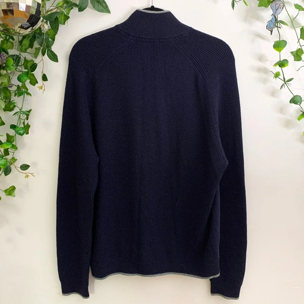 Ted‎ Baker Men's Navy Wool Blend Funnel Neck Jacket - Picture 3 of 8